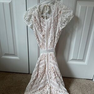The Clothing Company White Lace Open Back dress